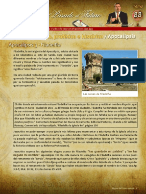 Apocalipsis 3 - Filadelfia (Tema 88) PDF | PDF | Libro de revelación | Jesús