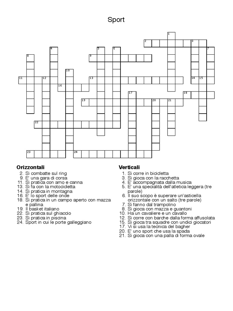 Cruciverba SPORT | PDF