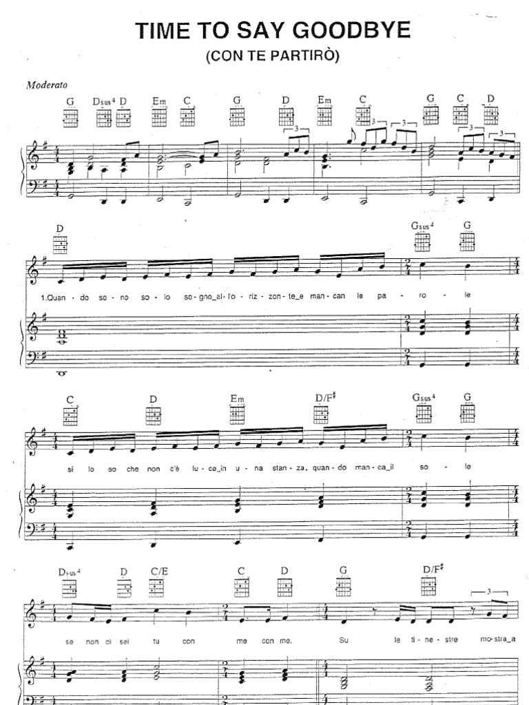 Andrea Bocelli Time To Say Goodbye Piano