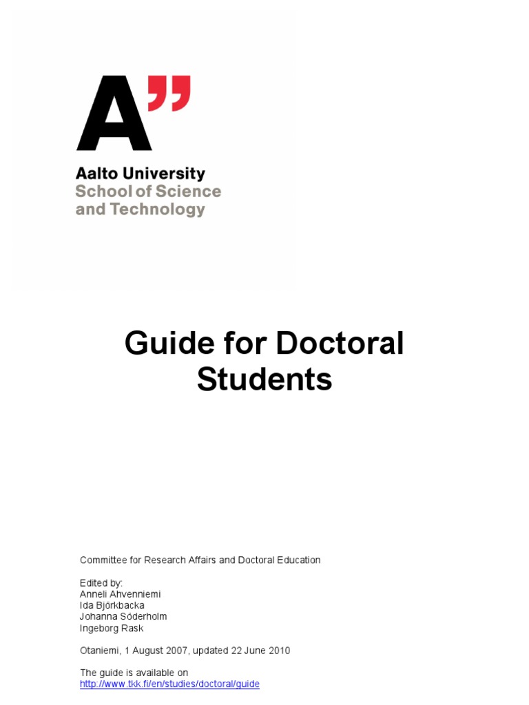 Guide For Doctoral Students 22062010 | PDF | Academic Degree | Doctor ...