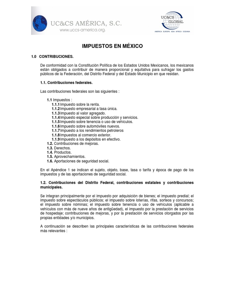 Impuestos en México | PDF | Impuesto sobre la renta | Impuestos