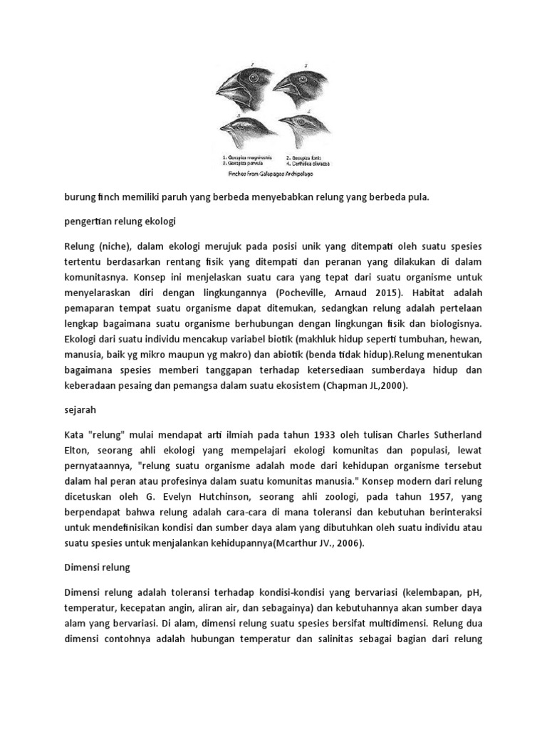Relung Ekologi: Definisi dan Dimensi | PDF | Ilmu Sosial