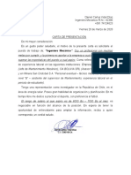 Carta de Presentación y Pretensión Salarial