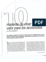 10 Maneras de Crear Valor para El Accionista - Alfred Rappaport