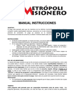 Juego Metropoli Misionero Manual Instrucciones PDF