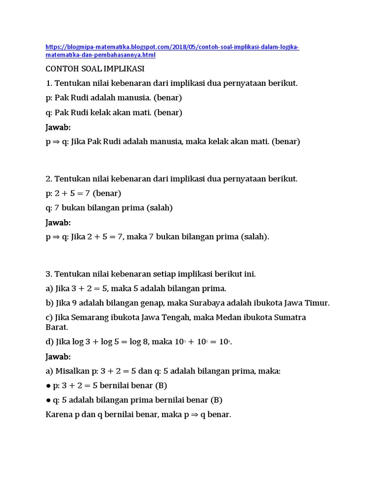 Contoh Soal Kuantor Eksistensial