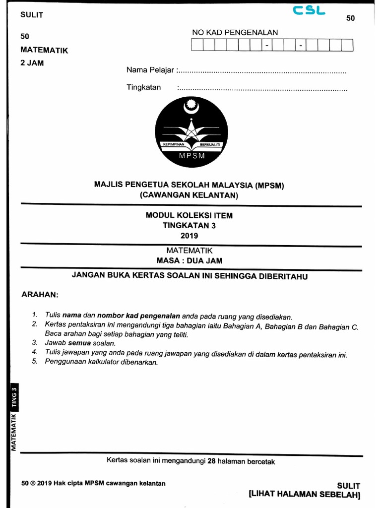 2019 Matematik Pt3 Pdf