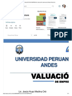 VALUACIÓN DE EMPRESAS - Valoración Empresarial - Estado Financiero