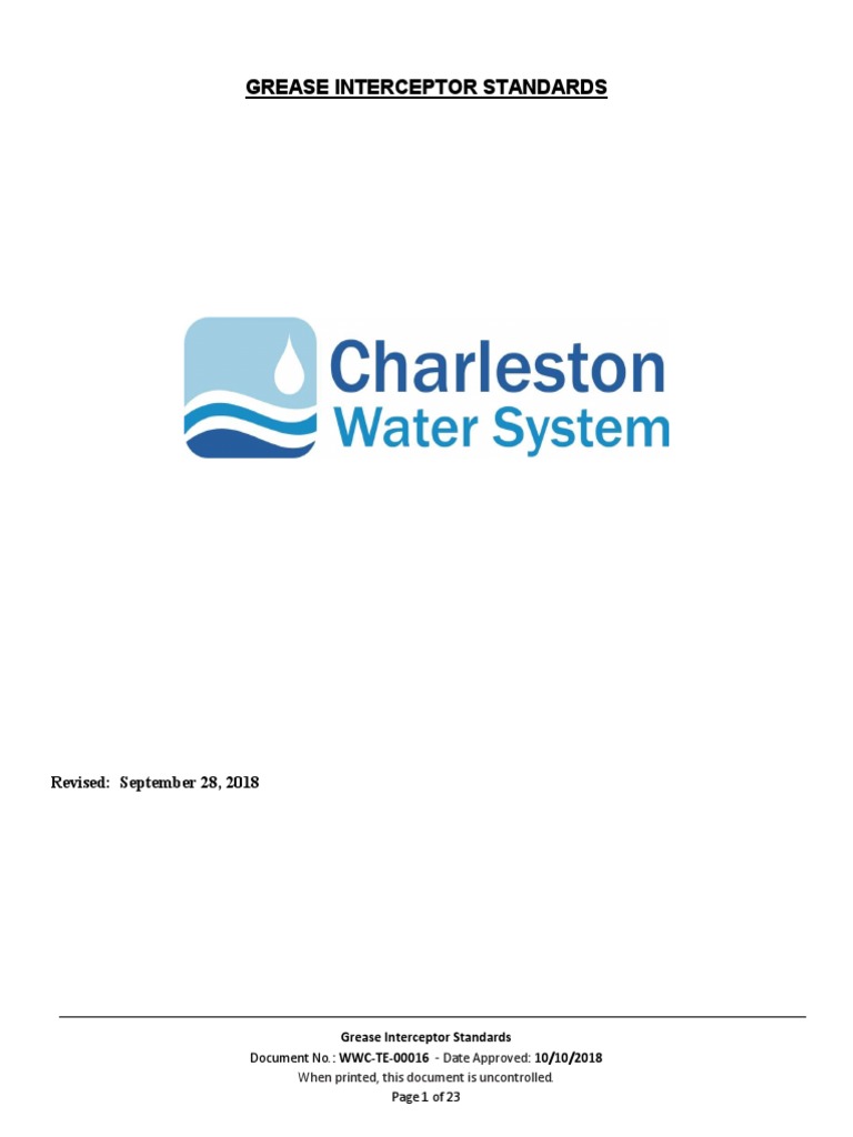 Grease Interceptor Standards Nature