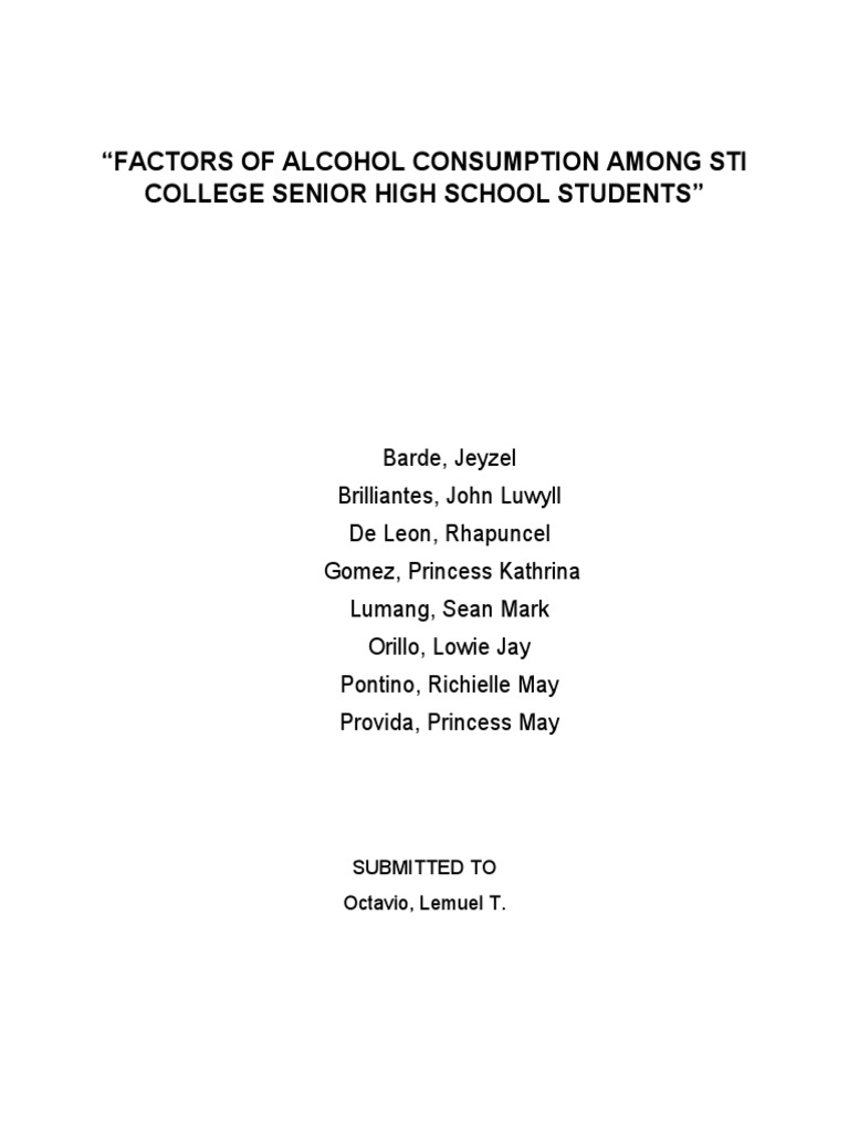 The Factors of Consuming Alcohol PDF Alcoholism Long Term Effects Of Alcohol Consumption