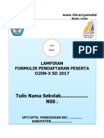 O2SN Formulir Pendaftaran Peserta, Ofocial, Pelatih O2SN SD 2017 www.librarypendidikan.com.docx