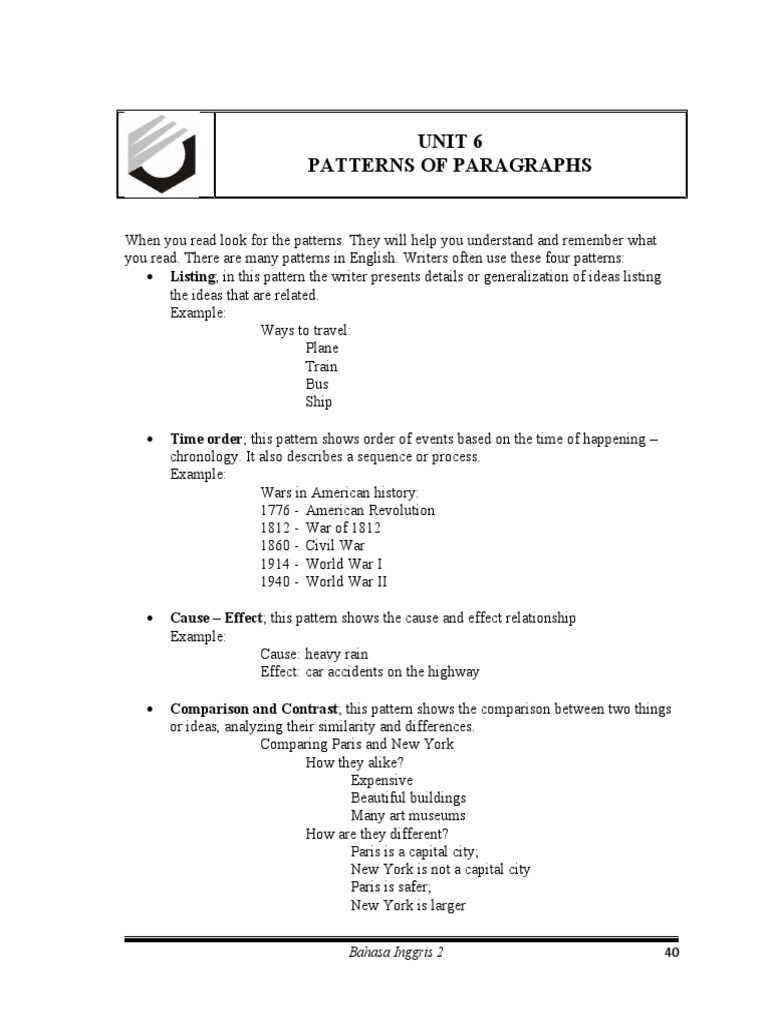 UNIT 6 Patterns of Paragraph | PDF | Hue | Foods