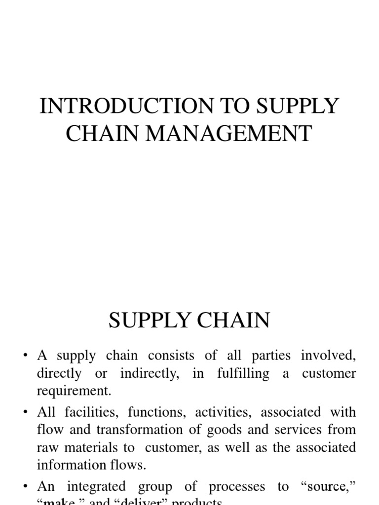 Introductiontoscm 160121051219 | PDF | Supply Chain | Inventory