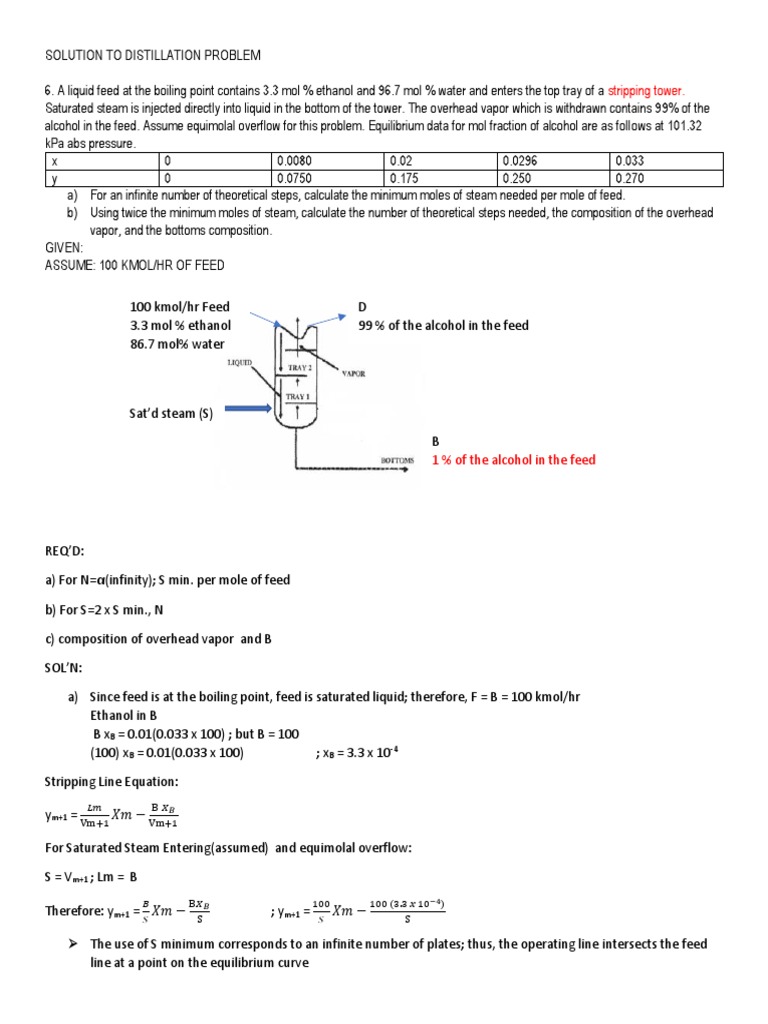 Distillation Problem 6 PDF Applied And Interdisciplinary Physics