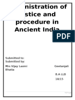 Administration of Justice and Procedure in Ancient India