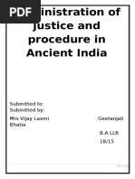 Administration of Justice and Procedure in Ancient India