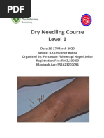 Malaysia Dry Needling Course Flyer 2020. Johor.