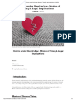 Divorce Under Muslim Law - Modes of Talaq & Legal Implications - LAWNN