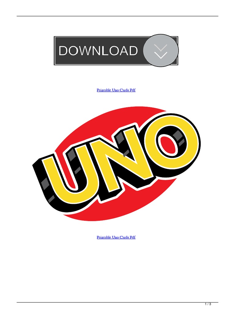 Printable Uno Cards PDF, PDF, Consumer Goods