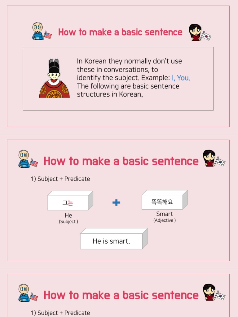 How to make a basic sentence in Korean -공유 | PDF | Predicate (Grammar ...