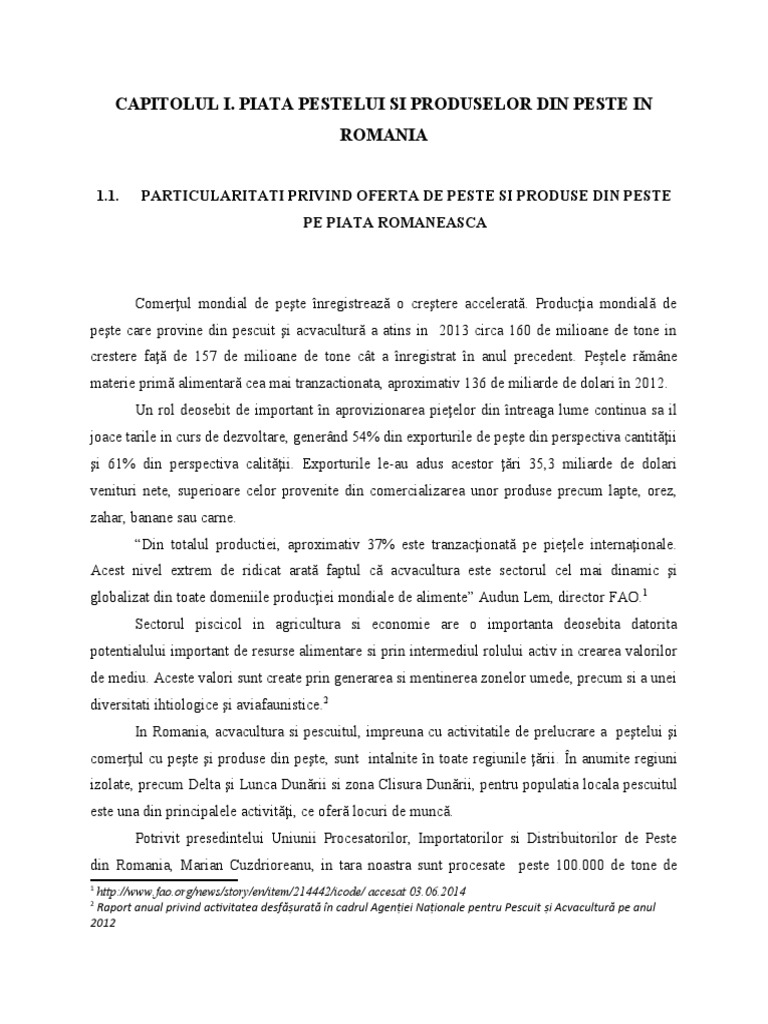 LICENTA Piata Pestelui Din Romania ASE Comert | PDF
