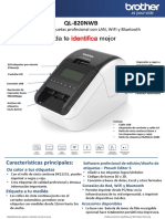 Brother QL 820nwb Impresora Etiquetas Ficha Tecnica