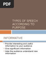 Types of Speech According To Purpose