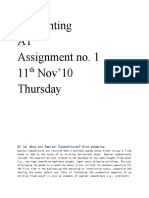 Accounting A1 Assignment No. 1 11 Nov'10 Thursday: Q1 (A) What Are Capital Expenditures? Give Examples