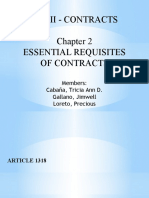 Title II - CONTRACTS Chapter 2 - ESSENTIAL REQUISITES OF CONTRACTS