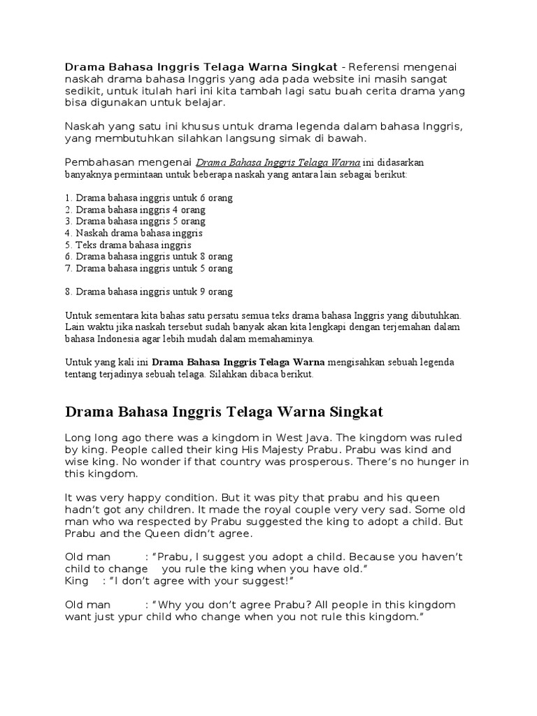 Drama Bahasa Inggris Sma