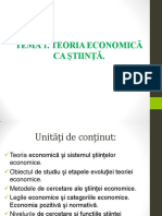 TEMA 1. Teoria Economică Ca Știință PDF