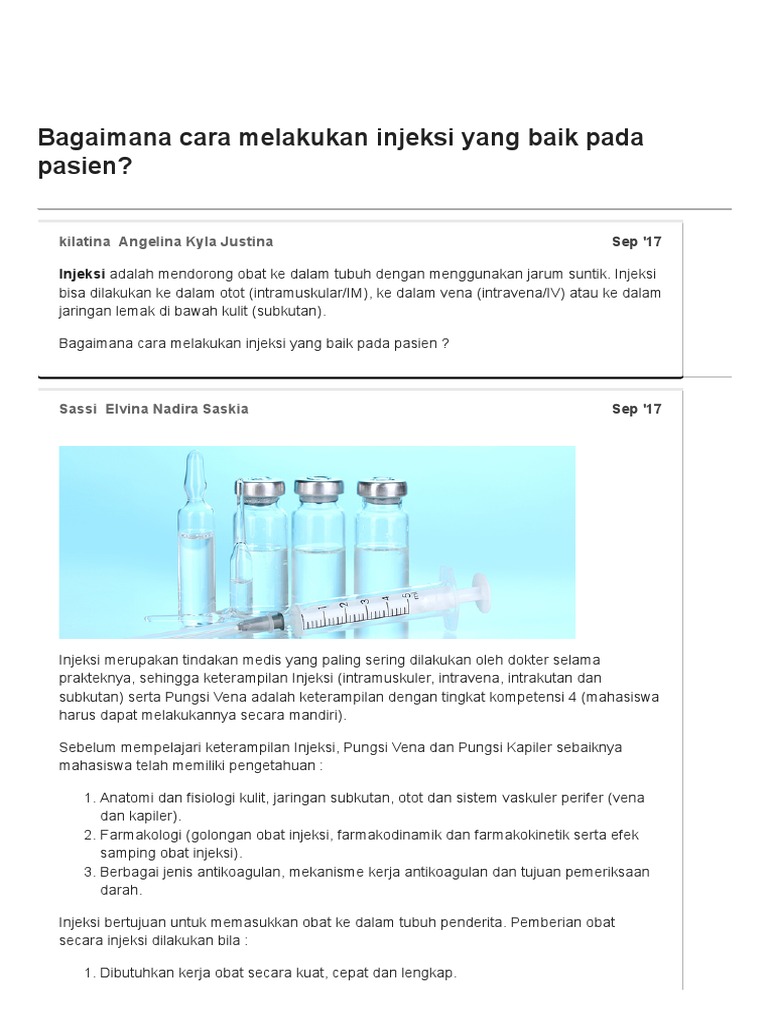 Teknik Injeksi Medis yang Efektif | PDF | Sains & Matematika
