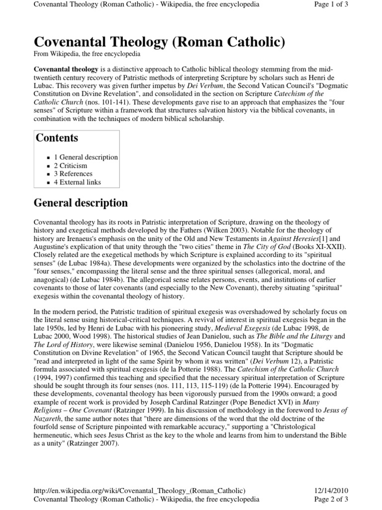 Covenantal Theology Roman Catholi Download Free Pdf Christian