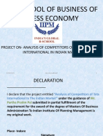 Iipm School of Business of Business Economy: Project On-Analysis of Competitors of Tata International in Indian Market