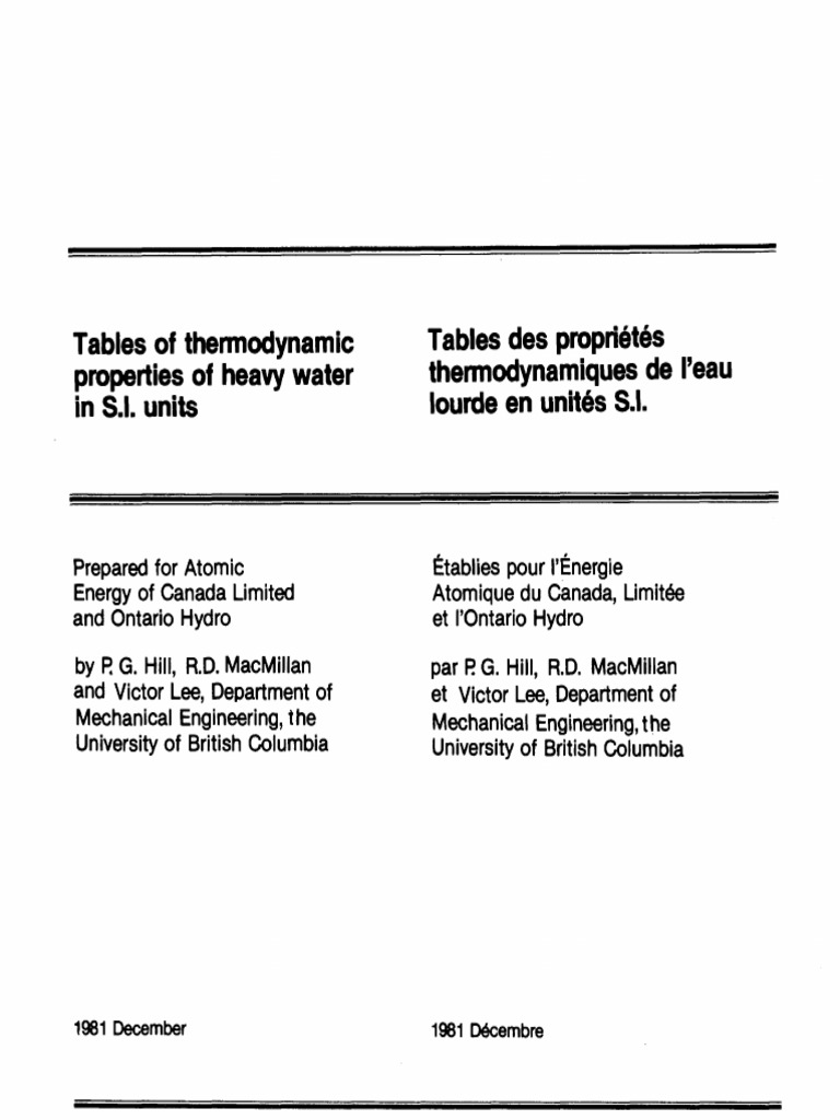 Proprietati D2o Aecl Pdf Ingenierie Mecanique Mecanique