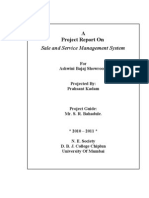 Sale and Service Management System: A Project Report On