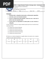Prova 8º ano 1º Bimestre