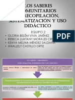 Los Saberes Comunitarios Equipo 2 PDF