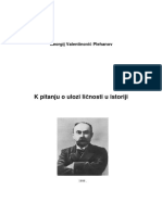 Georgij Valentinovič Plehanov - K Pitanju o Ulozi Ličnosti U Istoriji PDF