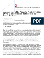 [Opinión teatral] La Pequeña Ficción Política (PFP)_ El estado actual de las cosas de Teatro del Ocaso