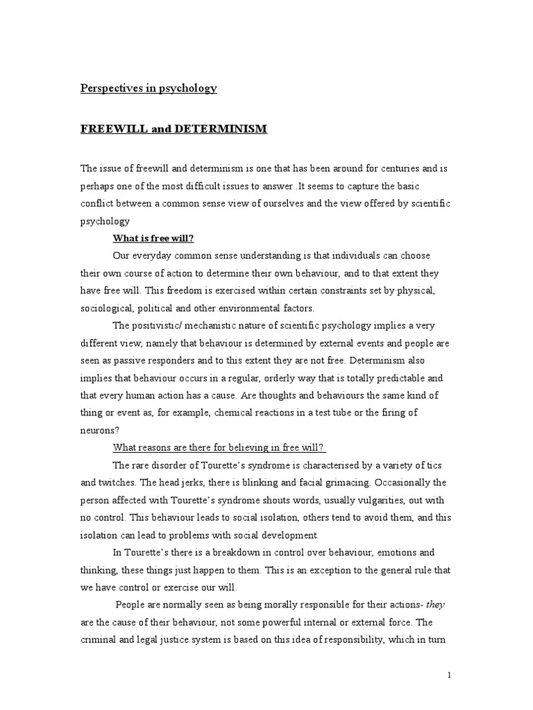 Free Will & Determinism | PDF | Free Will | Causality