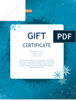 Blue Snowflakes Christmas Gift Certificate