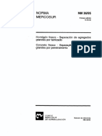 NBR NM 36 - 1995 - Concreto Fresco - Separacao de Agregados Grandes Por Peneiramento PDF