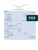 Davao Eagle Commercial January Income Statement