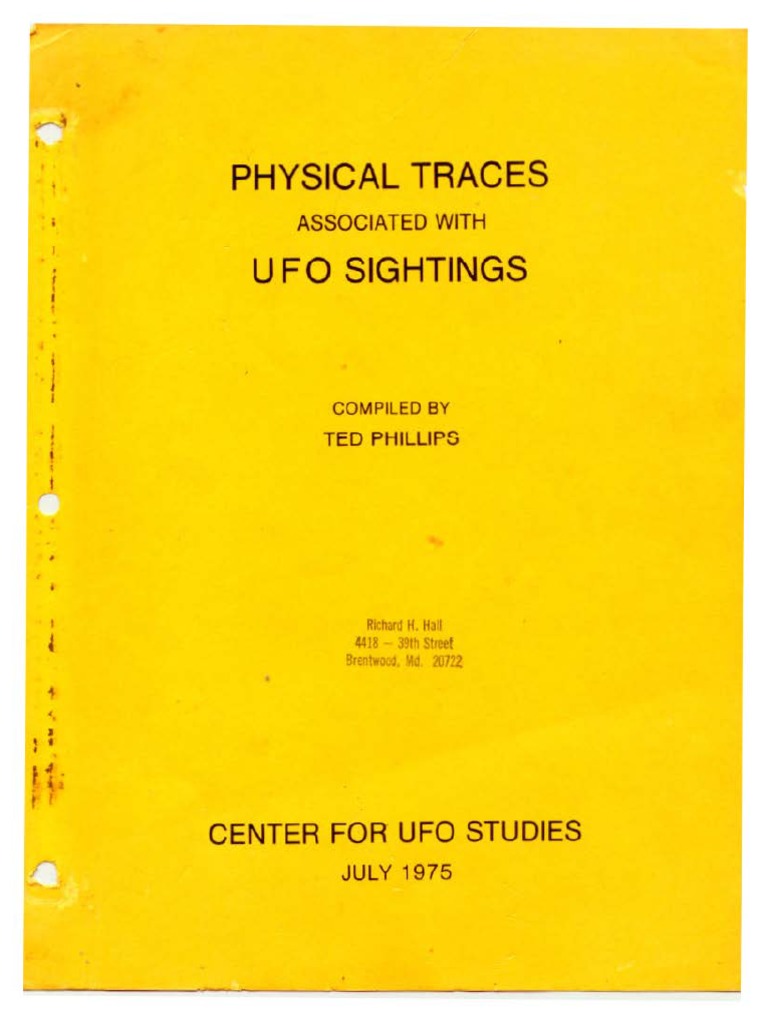 Physical Traces Pdf Unidentified Flying Object Ufology