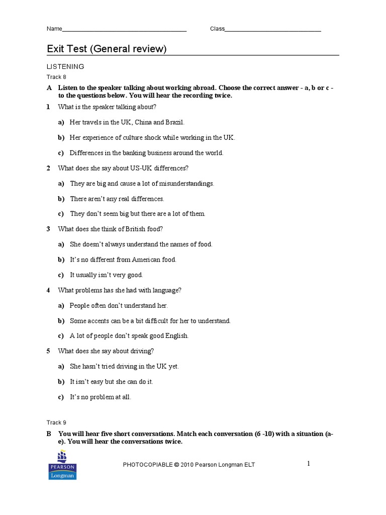 Exit Test. General Review PDF Leadership Business