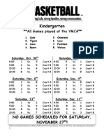 FALL 2010 Kindergarten Schedule