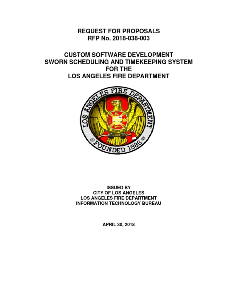 Sworn Scheduling and Timekeeping System For The LAFD | PDF | Computer ...