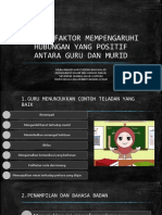 Faktor-Faktor Mempengaruhi Hubungan Yang Positif Antara Guru Dan