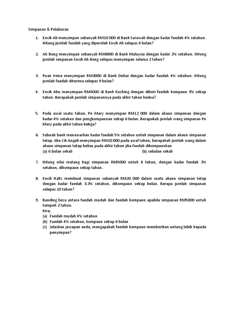 Simpanan Pelaburan Pdf